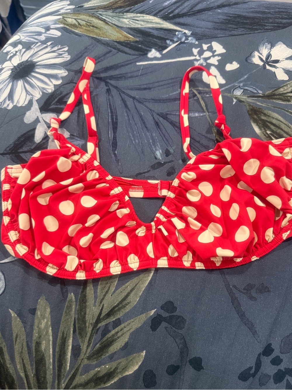 NWT! J Crew Shirred Bikini Top - Size 38D